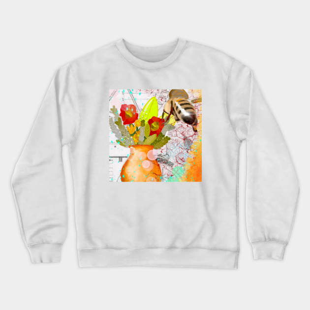 Mixed Media Honeybee Crewneck Sweatshirt by SageBay